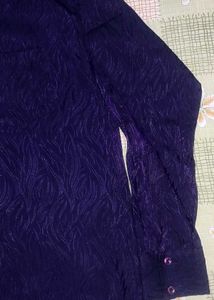 Elegant Dark Blue Party Wear Shirt