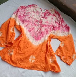 Boho Tie-Dye Kurta with Sequins