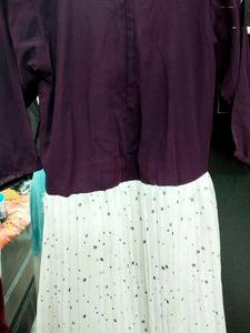 Girls' Purple &amp; White Polka Dot Dress