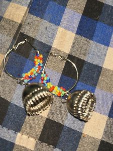 Beaded Hoop Jhumka Earrings light weight