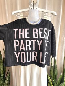 Y2k Graphic Print Striped Cropped Top