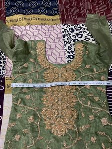 Stitched Golden Thread Organza Palazzo Set