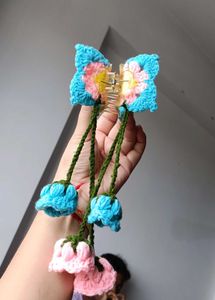Crochet Flower Claw Clip