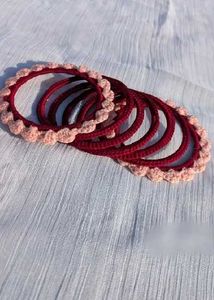 Handmade Maroon & Pink Bangles Set