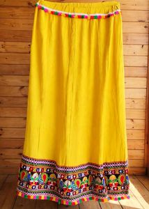 Vibrant Yellow Embroidered Skirt