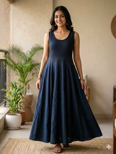 black  Sleeveless Anarkali Gown