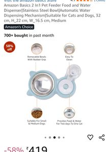 Amazon Basics 2 In 1 Pet Feeder