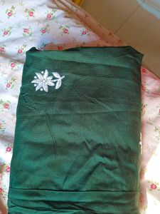 Green Embroidered short Kurta