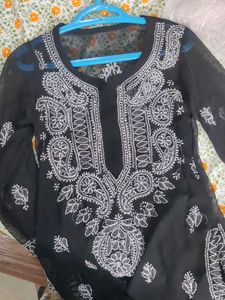 Elegant Black Embroidered Kurti