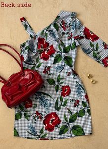 Floral Print One-Shoulder Dress