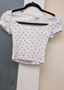 Cute Floral Print Cropped Top
