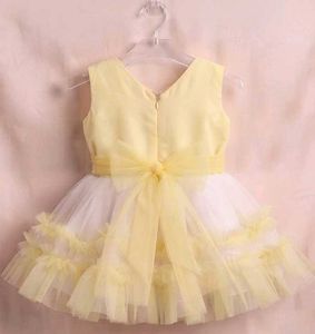 Exquisite Handcrafted Yellow &amp; White Net Party Fro