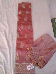 Elegant Pink Embroidered unstitched Suit