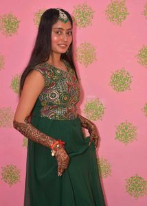 Beautiful Emerald Green Anarkali Gown
