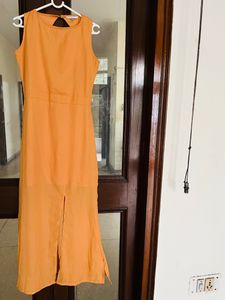 Slit Backless Gown With Lining Miss Chase
