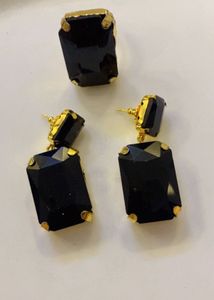 New Combo of  Black Gemstone Earrings and Rin