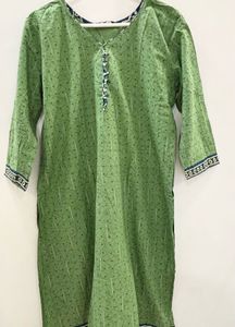 Green &amp; Blue Printed Kurta Set