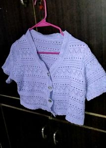 Chic Lilac Crochet Knit Top