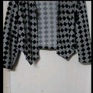 Stylish Pink &amp; Black shrug Set