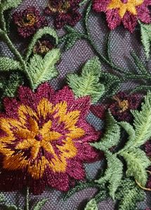Zinc Embroidered Floral Mesh Top