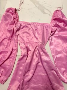 H&amp;M Chic Pink Long Sleeve Mini Dress
