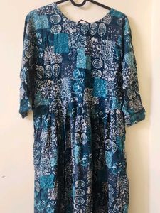 Patchwork Print anarkali kurti
