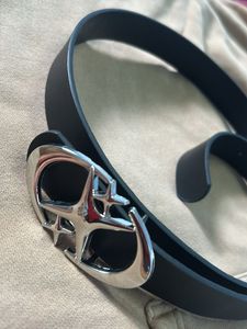 Stylish Black Belt with Silver Buckle