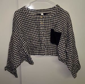 Gingham Checkered Cropped Top