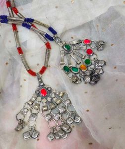 Real afghan Vintage Tribal long Necklace