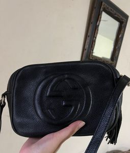 Gucci black leather crossbody bag