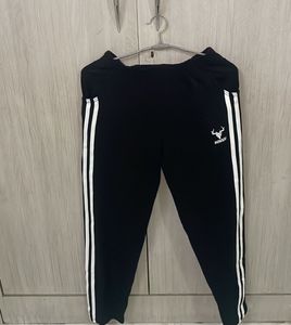 Black Joggers with White Stripes