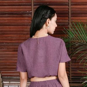 Mersin purple cowl neck top