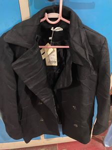 Stylish Black Double-Breasted Coat