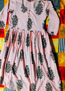 Cotton baby pink Anarkali kurti💓
