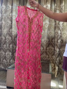 Stunning Red &amp; Gold Embroidered Ethnic Gown. net g