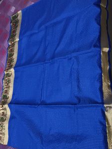 Vibrant Blue Chanderi Silk Saree with Blouse