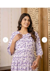 Elegant Floral Print Maternity Dress