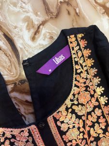 Black woolen kurta