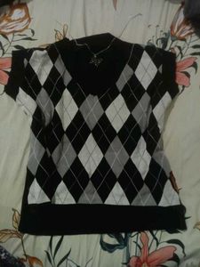 y2k classic knit vest argyle
