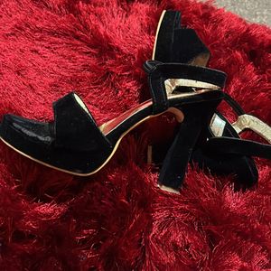 Black Velvet High Heels