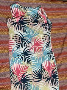 Tropical Print Sleeveless Dress