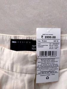 ASOS White Wide Leg Cropped Pants