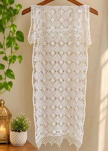 Vintage Handmade Crochet Cottonwork Mirror Panel/