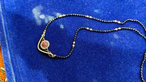 Gold Mangalsutra with CZ Stones