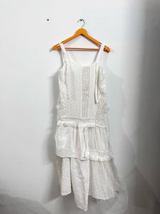 White Tiered Crochet Summer Dress