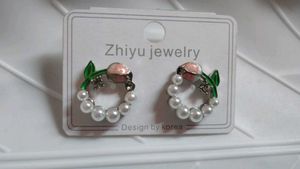 Cute Pearl & Flower Hoop Earrings