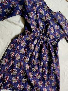 Purple Elephant Print Kurta