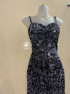 sequin black bodycon dress