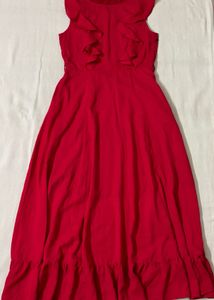 Red Ruffled Maxi Dress