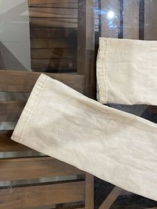 Cream Straight Leg Jeans